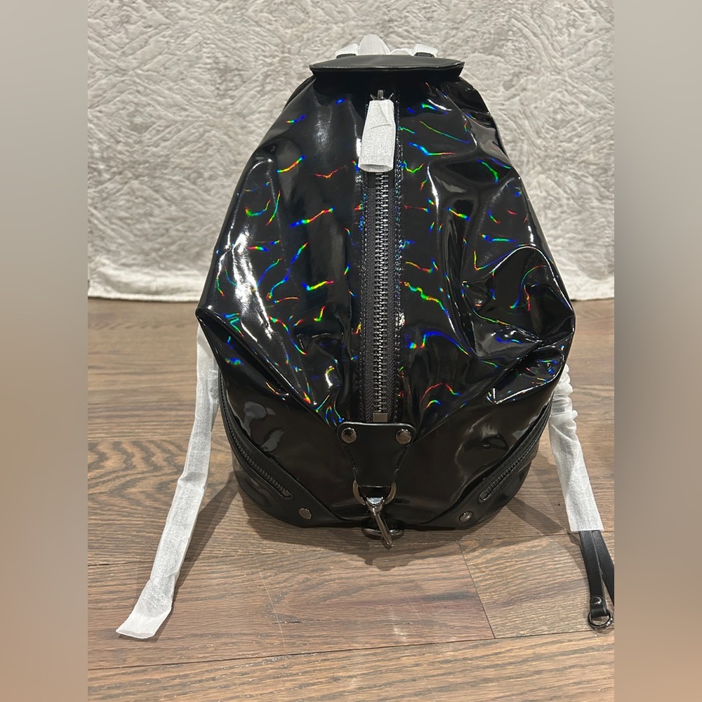 Rebecca Minkoff Julian Holographic Nylon Backpack.